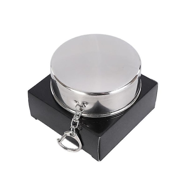 Stainless Steel Telescopic Cup Outdoor Travel Folding Three Folding Cup Telescopic1pcs-silver