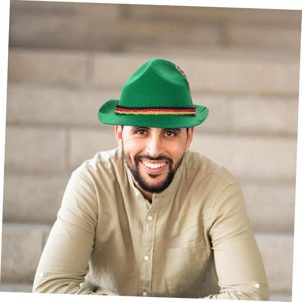 Panama Jazzhatt för män och kvinnor Elegant grön smokingaccessoarhatt