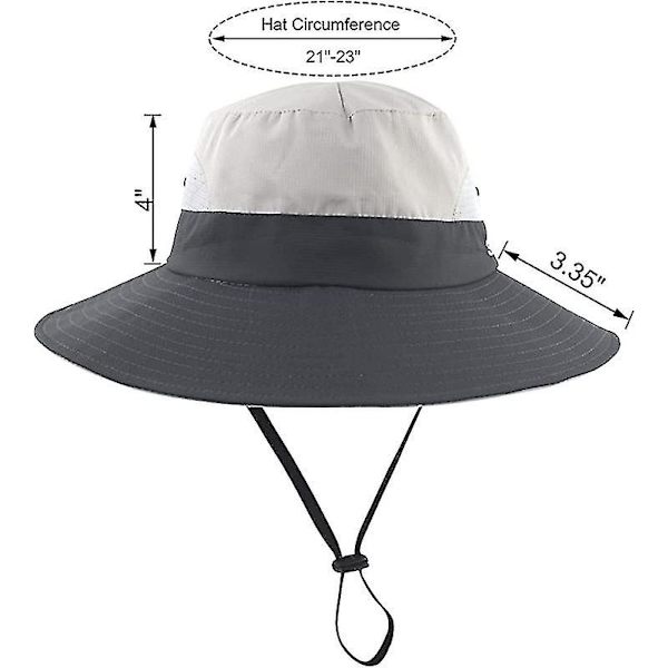 Sommerhatt for kvinner med bred brem, UV-beskyttelse for utendørs, strand, fiske, fotturer Beige