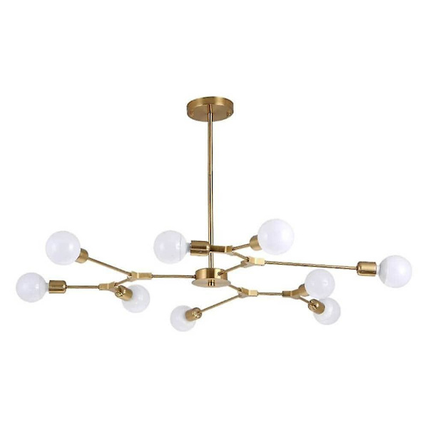 9-armad Electropläterad Nordisk Chandelier i Metall