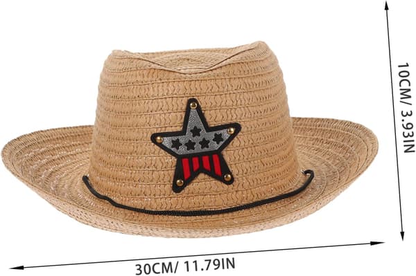 Barn Stråhette Solhatt Sommerhatter for Jenter Bred Brem Khaki Motedesign Enkel å Pakke Solbeskyttelse