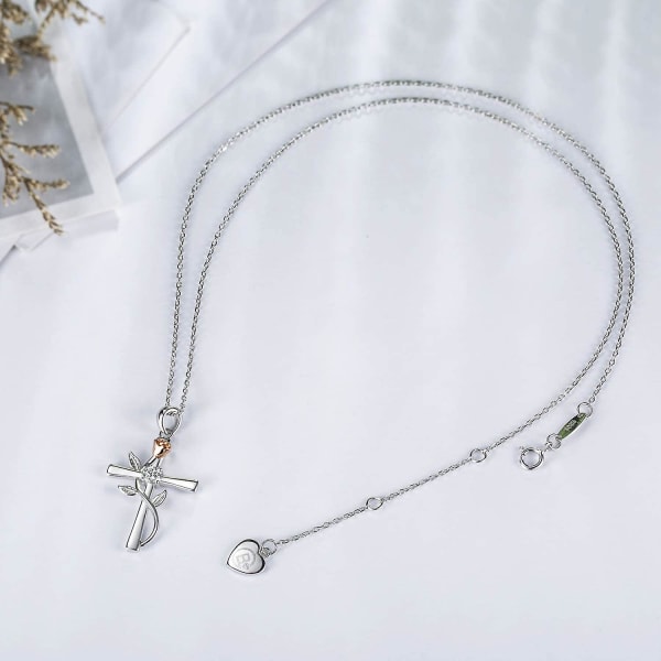Halsband för kvinnor hänge 925 silver rund kubisk tro hopp blomma halsband för kvinnor