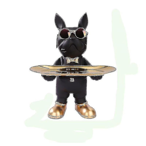 Resin Bulldog Pöytä Säilytyspatsas Koti Kolikot Säästöpossu Säilytysalusta (musta)