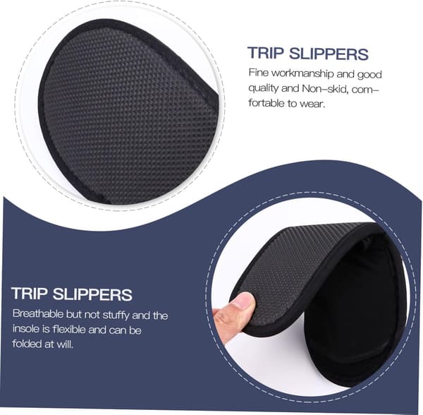 2 par bärbara hopfällbara tofflor för resor, material som andas, öppen tå-design