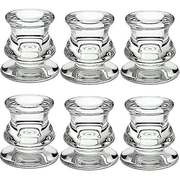 Klar Glas Ljusstakehållare 6-pack Pelar Bröllopsdatum