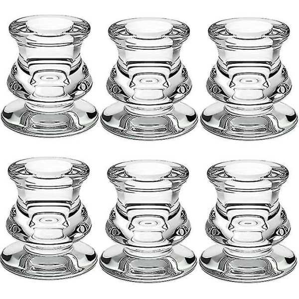 Klar Glas Lysestager 6 Pakker Søjle Bryllup Dato