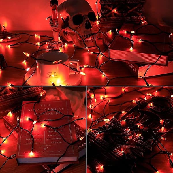 Julelys med solcelle, udendørs, 12m, 100 LED