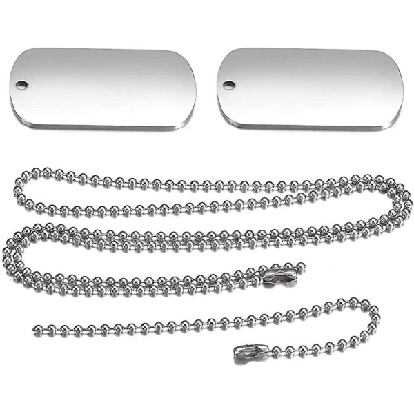 Army Double Dog Tag -riipus miesten kaulakorulle, Lmell Biker 70cm palloketju