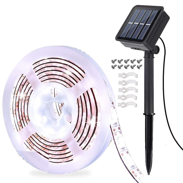 Solcelled RGB LED-lysstripe med 8 moduser, IP65, utendørs, 3 meter