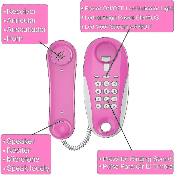 Børnelegetelefon, Intercom Legetøj Med Ægte Ringelyde, Lad Som Telefon, 7 Meter Ultra-lang Telefonledning Til Børn At Chatte Og Lære, Lillebarn D