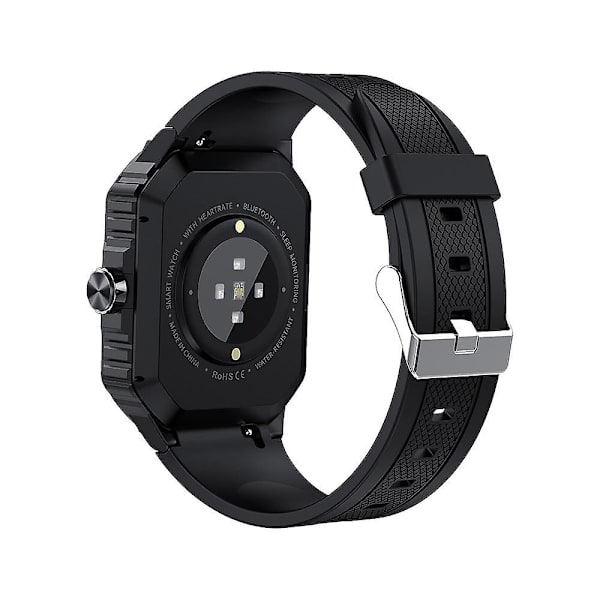 Smartwatch med Hjertefrekvens, Blodtryk, Blodilt, Bluetooth Opkald, Multifunktionel med Sportstilstand Black glue