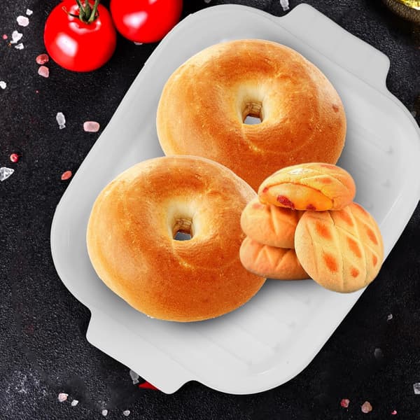 Brødbageplade Bacon Stegeplade Silikone Multifunktionel Nem at Bruge Hvid