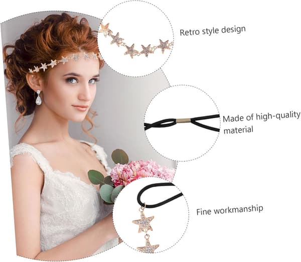 Krystallstjerne Hårbånd Elegant Brudehodeplagg Rhinestones Mote Hårtilbehør