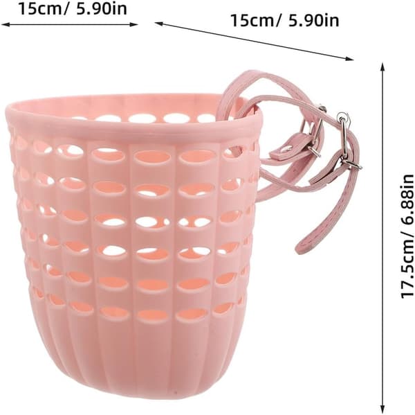 2 st cykelkorgar fram för styre bärbar rosa plastcykelkorg