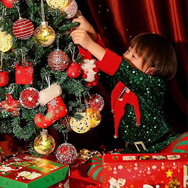 Santa Elf Sekvenskläder för Barn Flickor Jul Fancy Up Kostym 3-4 Years Green