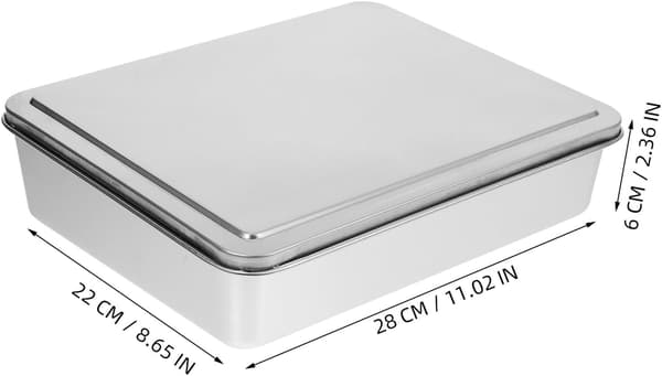 Tiramisu kakeform i rustfritt stål med lokk 28x22x6cm Rektangulær Gjenbrukbar Stekebrett