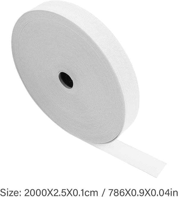 20M Hvit 2,5 cm Strikket Elastisk Bånd Høy Elastisitet Flettet Strekkstropp