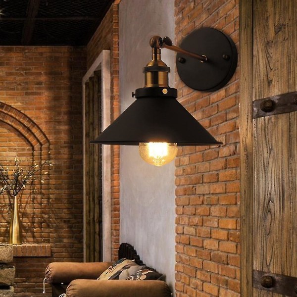 24cm Loft Personlighet Retro LED Vägglampa Svart