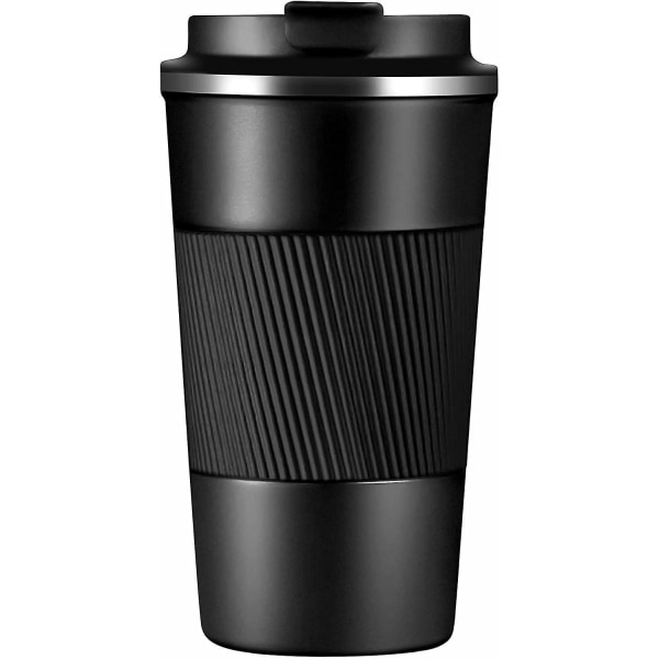 Kaffe-Resemugg, 500 ml Dubbelväggig Isolerad Vakuum-Kaffe-Tumbler med Läckagesäker Vändbar Isolerad Kaffe-Mugg, För Varm och Kall Vatten, Kaffe och Te