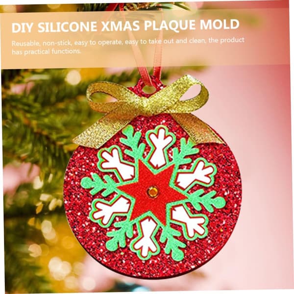 4 stk. DIY silikone rund pladeform til julepynt epoxy silikone støbeform