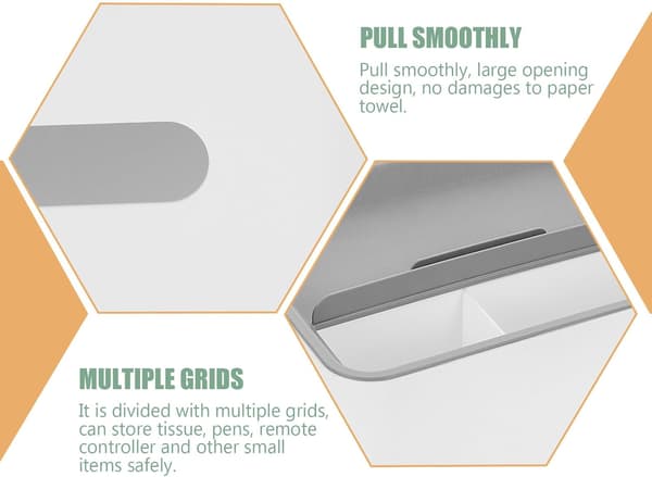 2 stk. vævsdispenser telefonholder Multi-gitter design Pp materiale Multifunktionel smart opbevaringsboks