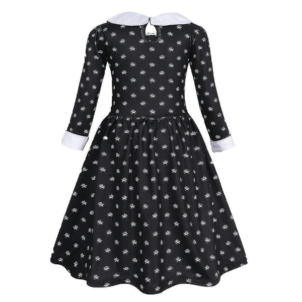 Wednesday Addams Pigekostume til Piger med Tilbehør - Fancy Up 8-9 Years Dress and Bag