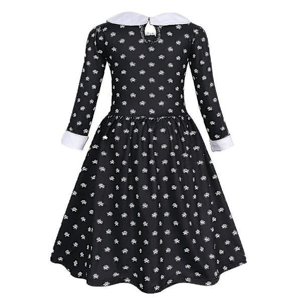 Wednesday Addams -tyttöjen lasten asu tarvikkeilla - Fancy Up 8-9 Years Dress and Bag