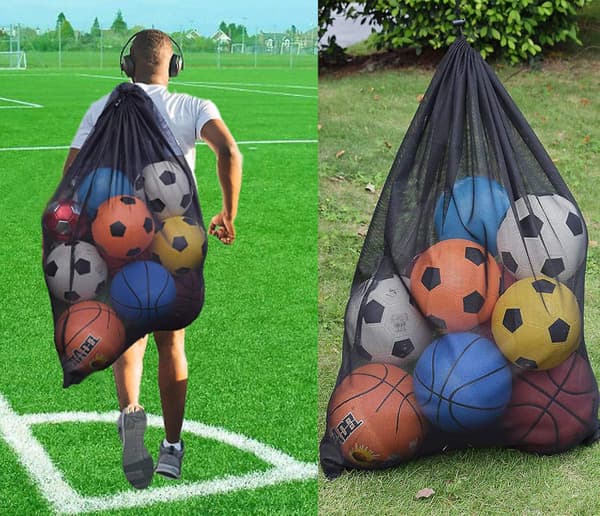 Oversized Sports Drawstring Mesh Ball Bag