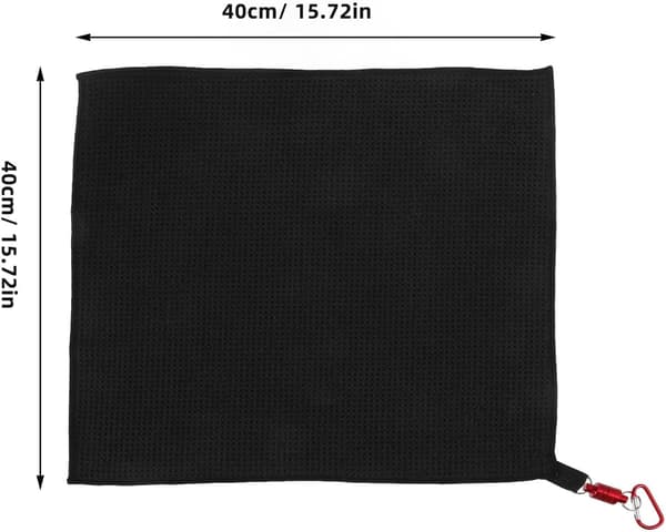 Magnetisk Golftørklædeklips Sort Mikrofiber Vaffel Golf Svedhåndklæde