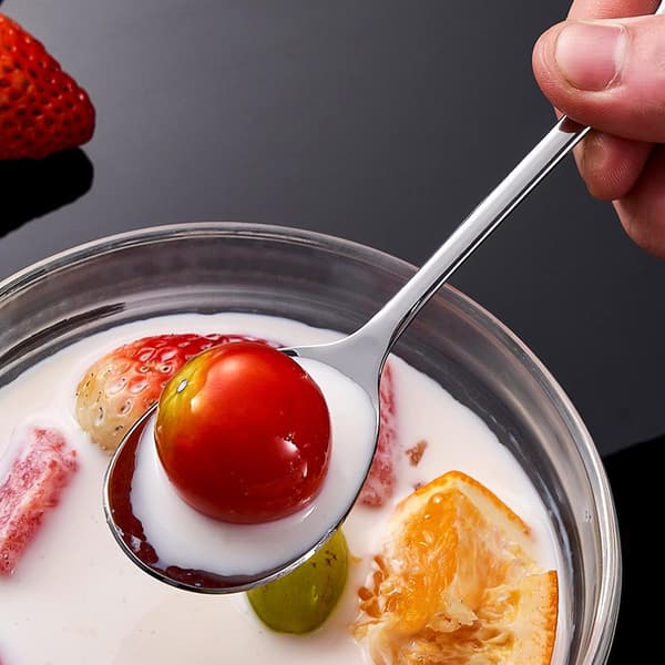 Dessertskefulde Suppe Serveringsskeer Rustfrit Stål 2 Stk med Tigerdesign Sølvbestik