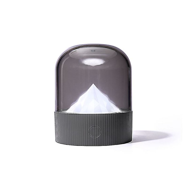 5V USB Laddningsbar Snöberg Nattlampa Skrivbordslampa Färger Dimbar Andningsnattlampa Med Timer (Rökgrå)