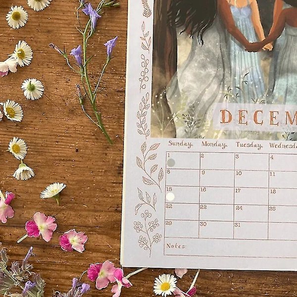 2024 Kvinnors Cirklar Kalender, Färgglada Väggkalendrar, Hängande Väggkalender Årlig Planerare, Färgglad Väggkalender