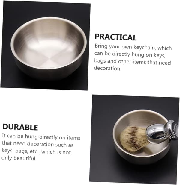 2 stk. barberkost i rustfrit stål sæbeskål til våd hårbørste til mænds pleje og hårbarbering