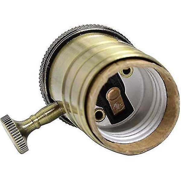 Antikk Messing Lampehenger Bryter E27 Hengelampe