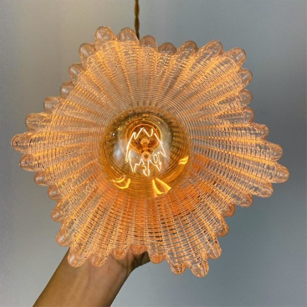 Retro Messing Glas Lysekrone Japansk Stil Sengelampe
