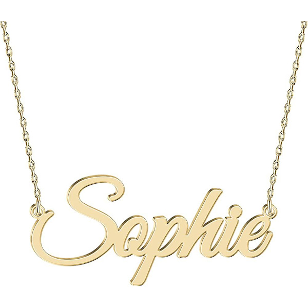 Personligt Namnhalsband i Sterling Silver, Anpassat Guldnamn Smycke, Personligt Lmell Present