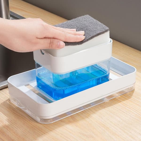 Bordplade opvaskemiddeldispensere med svampeholder Abs-materiale Synlig balance Praktisk design