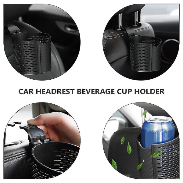 Bilhængende kopholder Bilnakkestøtte Drikkekopholder (sort) (1 stk
