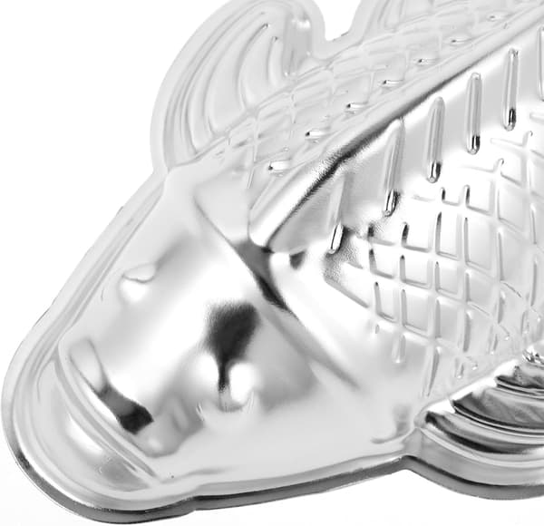 Fiskeformet kakeform i aluminiumslegering, sølv, enkel å avforme, enkel å bære for DIY-kjøkkenbaking