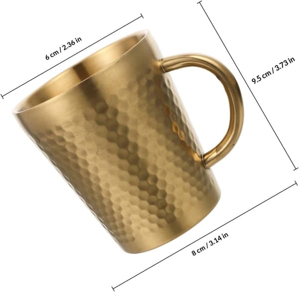 300 ml kaffemugg tekopp rostfritt stål kreativ modedesign platt bas droppmotstånd multifunktionskopp