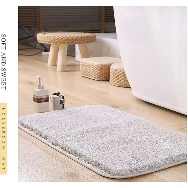 40 Cm 60 Cm Badeværelses anti-glidende tæppe kan vaskes med lodnet  badetæppe light grey 2275 | light grey | Fyndiq