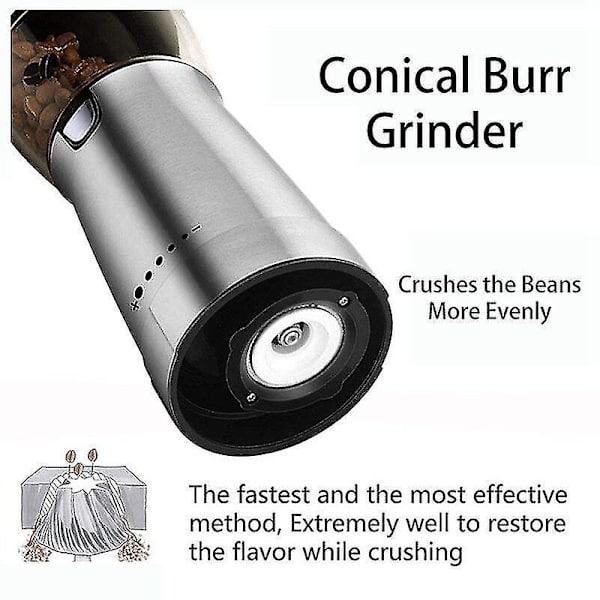Elektrisk Kaffe Grinder USB Genopladelig Maker Bærbar