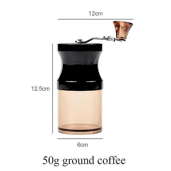 Mini Manuell Kaffekvern Akryl Håndjusterbar Kvern