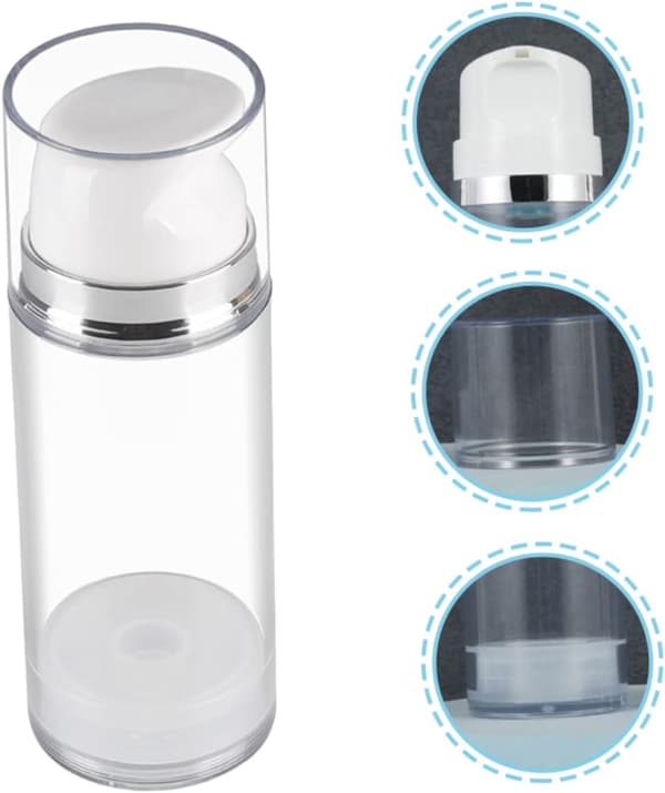3st Tom Airless Pumpflaska Lotionbehållare Abs Presspumpflaska för Resor