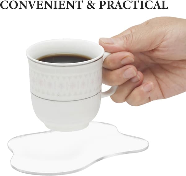 2 stk. akrylunderlegg kaffekoppunderlegg skyform uregelmessig design solid varmebestandig egnet