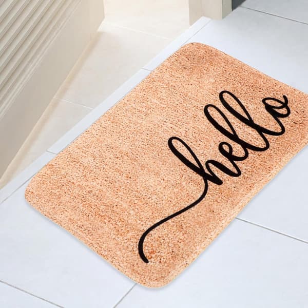 Inngangsdør Teppe Velkomstmatte 24x16tommer Polyester med sklisikker bakside Retro
