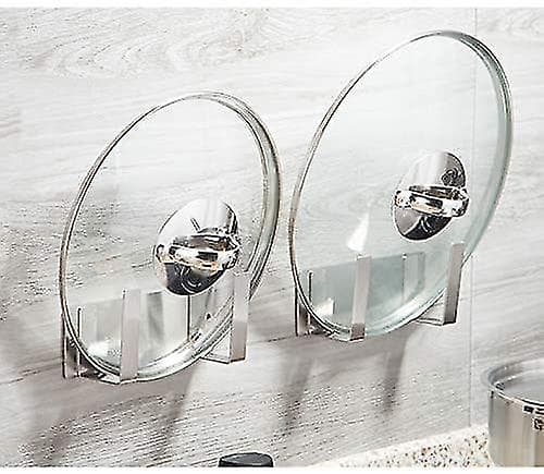 Väggmonterad 304 Rostfritt Stål Potlockförvaring, Köksredskap, Silver