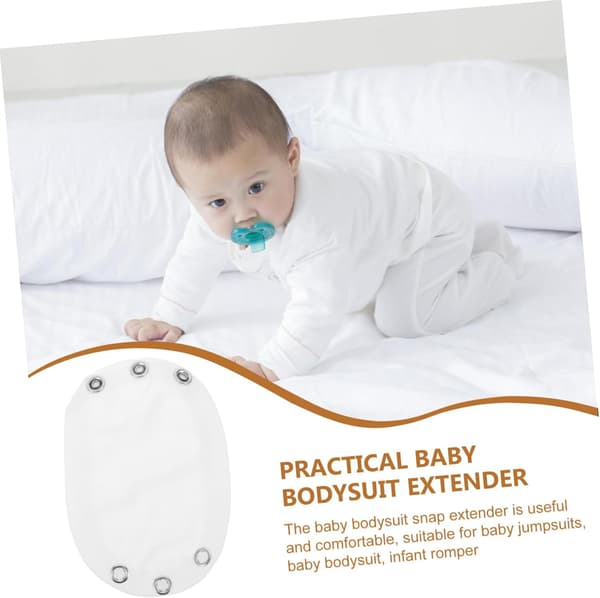 Baby Bodysuit Extender och Romper Snap Extender Enkellager Bomull Vit Spädbarnsflicka