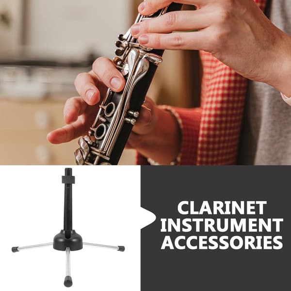 Vikbart bärbart klarinettinstrumentstativ Abs Material Svart flöjt oboe fäste lämpligt