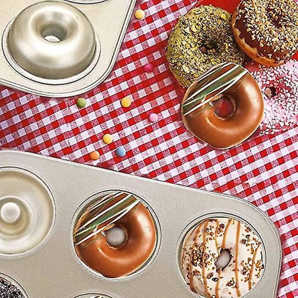 Madeleine Form Ikke-klæbende 6 Doughnuts Kulstofstål Bagebakke